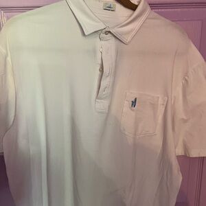 johnnie-O White Men’s Polo with Chest Pocket